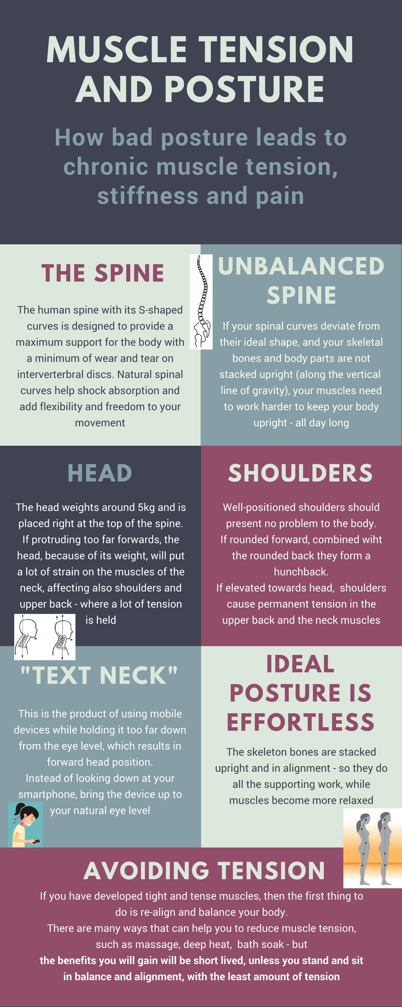 Posture and muscle tension infographic